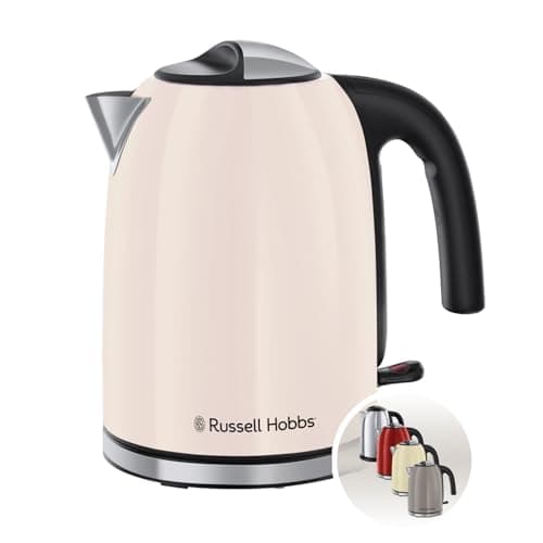 Russell Hobbs Wasserkocher [1,7L, 2400W] Colours Plus Jasmine (Edelstahl-Akzente, Schnellkochfunktion, Wasserstandsanzeige, Herausnehmbarer Kalkfilter, Energiesparend, Ausgusstülle) Teekocher 28510-70