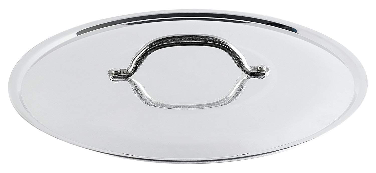 Pentole Agnelli Deckel aus Aluminium mit Steg aus Edelstahl, silberfarben 55 cm silber/schwarz