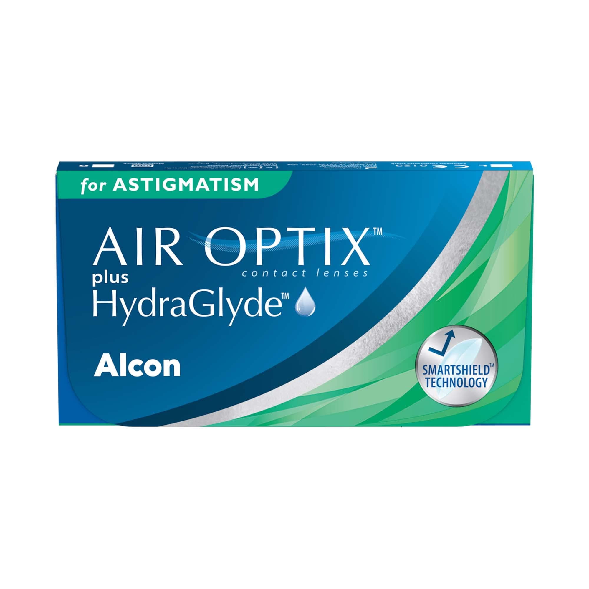 Air Optix plus HydraGlyde for Astigmatism Monatslinsen weich | 3 Stück | BC 8.7 mm | DIA 14.5 mm | CYL -00.75 | ACHSE 120 | +04.25 Dioptrien