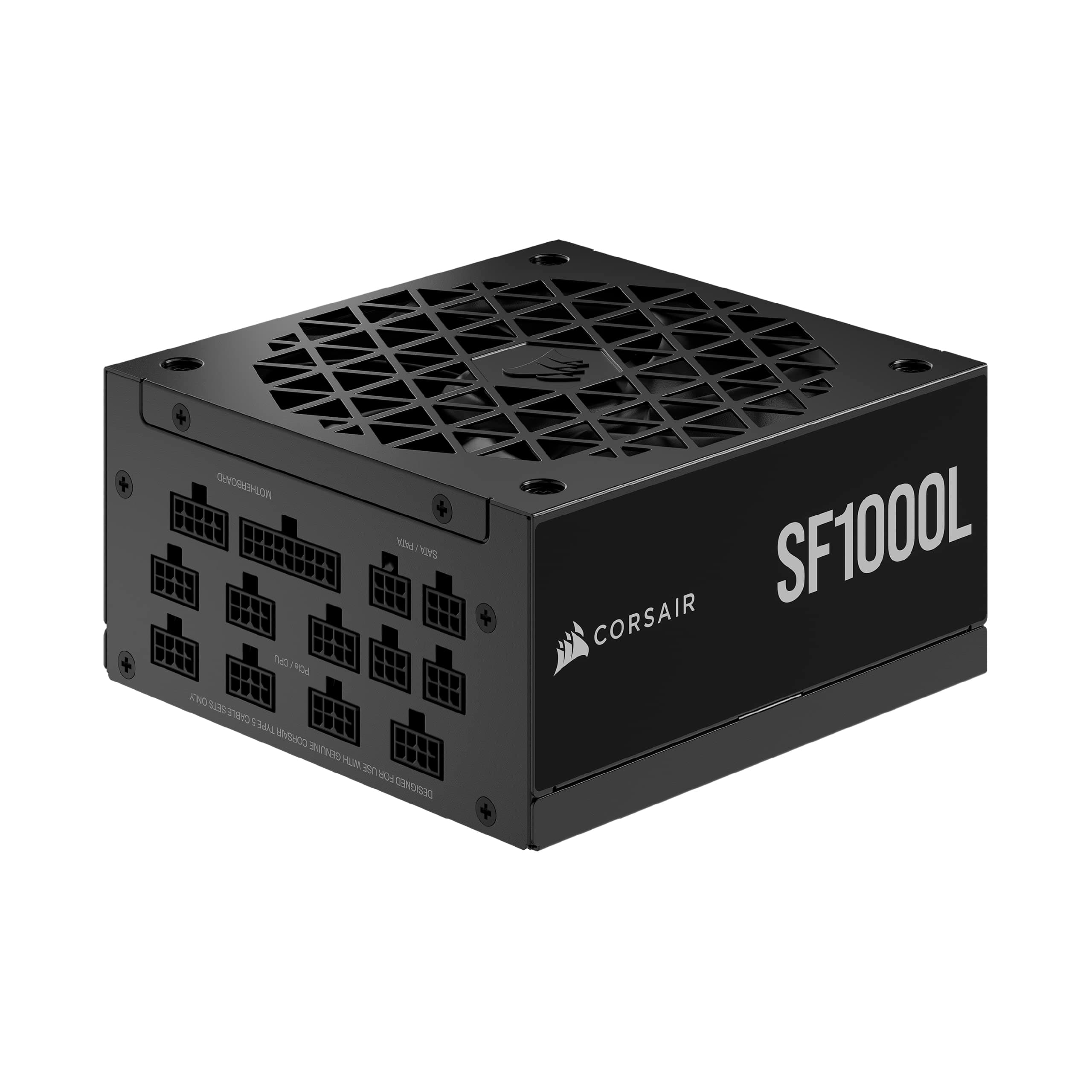 Corsair SF1000L Vollmodulares, Geräuscharmes SFX-Netzteil - ATX 3.1- Und PCIe 5.1-Kompatibel - Leiser 120-mm-PWM-Lüfter - 80 PLUS Gold-Effizienz - Null-Drehzahl-Modus - 105°C-Kondensatoren - Schwarz
