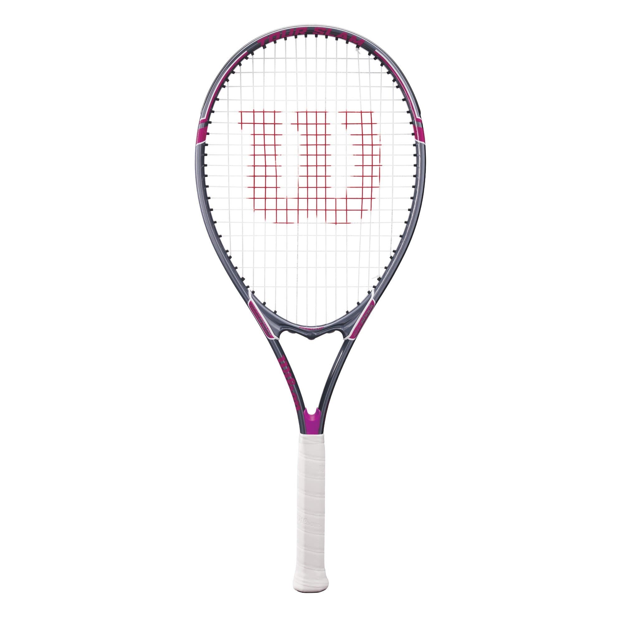 Wilson Tour Slam Freizeit-Tennisschläger für Erwachsene, Griffgröße 5,1-11,4 cm, Pink/Grau